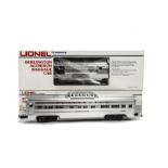 Lionel American 0 Gauge 3-rail Extruded Aluminium ‘Silver’ Coaching Stock, with ‘Burlington’ decals,