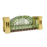 An MTH (Lionel Reproduction) Wide Gauge ‘Hellgate Bridge’, in buff/green finish, G-VG, dusty,