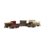 Early Märklin H0 Gauge 3-rail Freight Stock, including 388 Gambrinus beer van, 389 Cattle wagon, 362