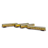 Uncommon Fleischmann ‘US Zone’ H0 Gauge Union Pacific Coaching Stock, in UP yellow/grey with red
