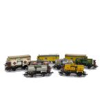 Early 1950s Märklin H0 Gauge 3-rail ref 314 Tank Wagons and 324 Vans, including 314.1 plain grey