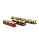 French 0 Gauge 3-rail ‘Large’ Coaching Stock by JEP, mostly restored, including two brown/cream