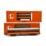 Lionel American 0 Gauge 3-rail Milwaukee Road Coaching Stock, in Milwaukee orange/red with gold