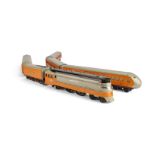 An 0 Gauge 3-rail No 250-E ‘Hiawatha’ 4-4-2 Locomotive and Train by Lionel, comprising grey/orange