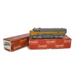 Boxed Rivarossi H0 Gauge American Western Pacific Diesel Locomotives, comprising two ref A FM/R