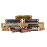 American H0 Gauge Penn-Line Diesel Locomotives and Coaching Stock, including two F7 diesel pairs,