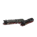 Two Unboxed early Fleischmann H0 Gauge 2-rail German 2-8-2 Steam Locomotives, both numbered DB class