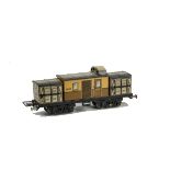 An 0 Gauge 3-rail Bogie Fourgon Wagon by JEP, the centre cabin in NORD two-tone brown tinprinted