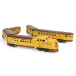 An 0 Gauge 3-rail Union Pacific E-636W Articulated Diesel Flyer Train by Lionel, a five-car train