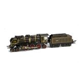 An 0 Gauge 3-rail ‘NORD’ 4-6-2 Steam Locomotive and Tender by JEP, in NORD railway brown with