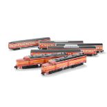 American S Gauge 2-rail Southern Pacific Diesel Train by American Flyer (Gilbert), comprising