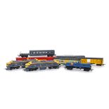 Tri-ang 00 Gauge Unboxed Transcontinental Diesels and Rolling Stock, including 3 double-ended