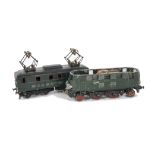 Two Uncommon H0 Gauge 3-rail Electric Locomotives by KA-EF and Another, the KA-EF locomotive a 1-B-1