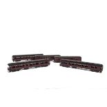 Japanese-made H0 Gauge Canadian Pacific Clerestory-roofed Coaching Stock, in classic CPR maroon