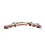 A Märklin H0 Gauge 3-rail 5-part ST800 Articulated Electric Train, in cream/red, comprising front