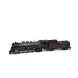 A Samhongsa H0 Gauge Canadian Pacific 4-6-2 Locomotive and Tender, in classic CPR maroon/grey/