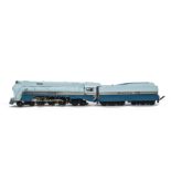 An American 0 Gauge 3-rail Santa Fe ‘Blue Goose’ Hudson 4-6-4 Steam Locomotive and Tender by Weaver,