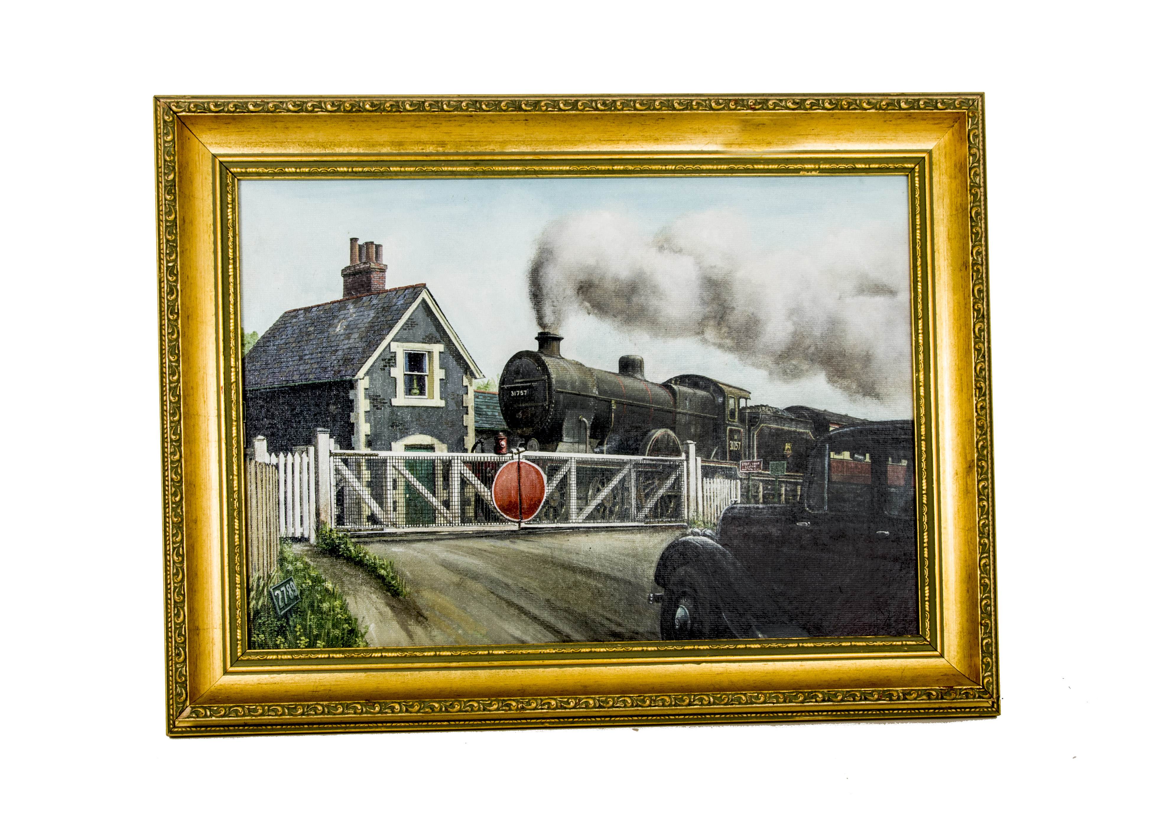 Oil Painting L1 Class 4-4-0 British Railways 31757 Locomotive, depicted in a 1930s scene