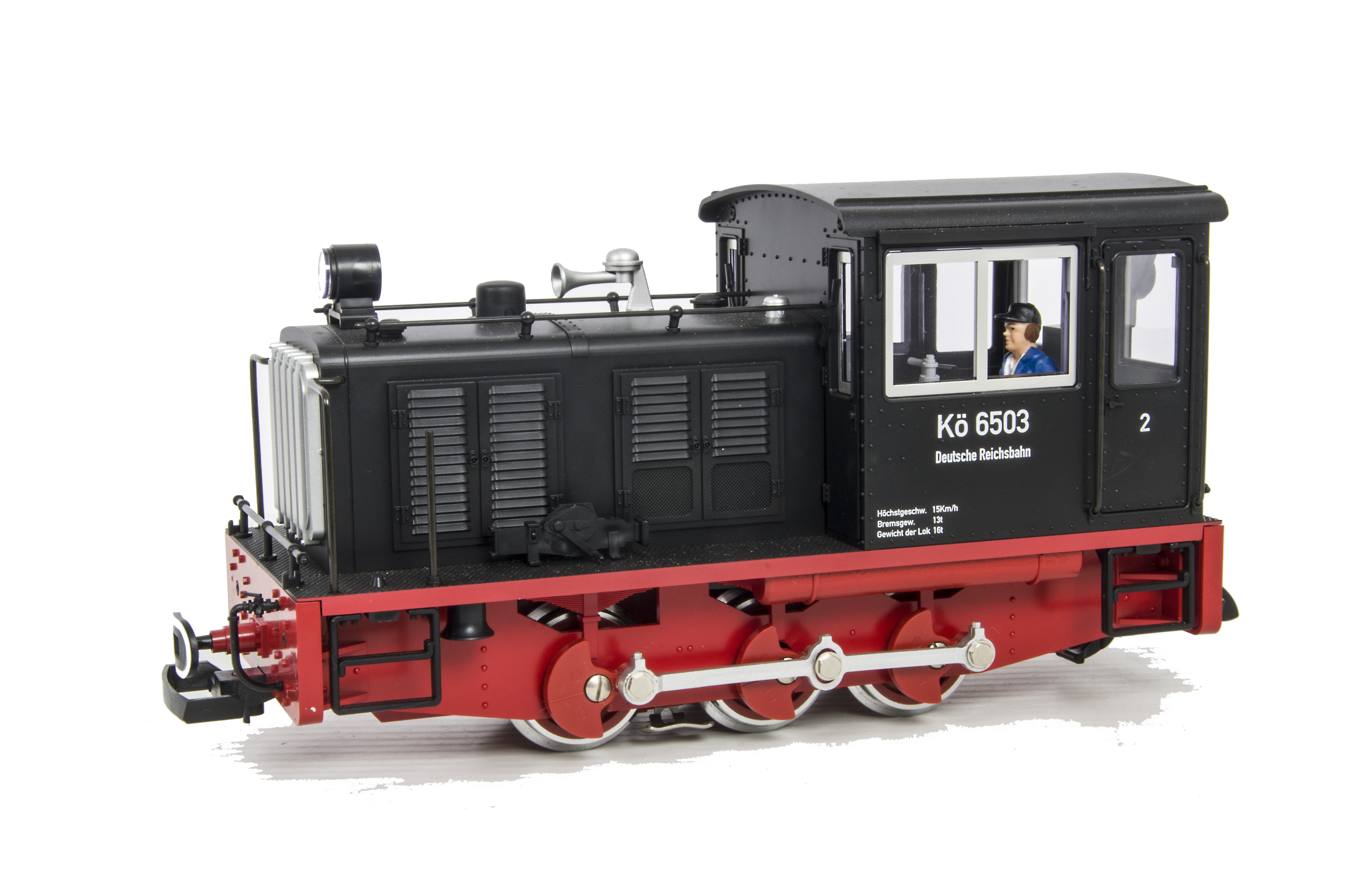 L.G.B. G Scale Shunter Locomotive, L.G.B. German, Diesel Shunter 0-6-0, KO 6503, in black livery,