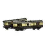 A Pair of Carette Gauge II (54mm) GWR Bogie Full Brake Coaches, both in GWR brown/cream as no