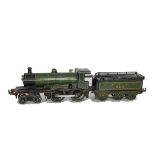 A Bing for Bassett-Lowke 0 Gauge Clockwork L&NER Ivatt 4-4-0 Locomotive and Tender, in lined LNER