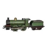 A Gauge I Clockwork GNR 0-4-0 Locomotive and Tender by Märklin, in GNR green livery as no 294,