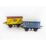 Hornby 0 Gauge Cadbury’s Chocolates and Fyffes Banana Vans, both on ‘T3’ underframes with sliding