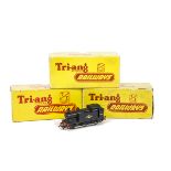 Three Tri-ang TT Gauge T90 BR black 0-6-0 Tank Locomotives, including two fully lined versions and