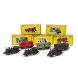 Railroute pushalong N Gauge French outline models, including seven 0-6-0 Tank Engines (one boxed),