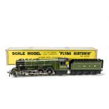 A Bassett-Lowke 0 Gauge 3-rail Electric LNER ‘Flying Scotsman’ Locomotive and Tender, in tin-printed