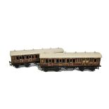 A Pair of Bing for Bassett-Lowke 0 Gauge LNER ‘Teak’ Coaches, comprising 1st class coach no 1235N