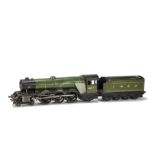 A Bassett-Lowke 0 Gauge 3-rail Electric LNER ‘Flying Scotsman’ Locomotive and Tender, in tin-printed