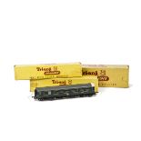 Tri-ang TT Gauge Diesel Railcar 3-Car set, T190 Power Car, T136 Trailer Car and T137 Centre Car, all