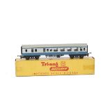 Tri-ang TT Gauge BR blue/grey Mainline coach, Brake/2nd with replacement metal wheels, in an