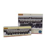 Hornby 00 Gauge West Coach Railways Train Pack and additional Coach pack, R2979 comprising BR