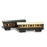 Two Märklin Gauge I Bogie Coaches, comprising LNWR 1st class saloon no 2873 in brown/ivory, G,