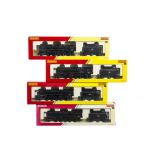 Four Hornby (China) 00 Gauge Railroad 9F Locomotives and Tenders, R2880 BR black 2-10-0 92221, all