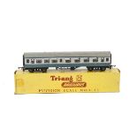 Tri-ang TT Gauge BR blue/grey Mainline coach, 1st/2nd class coach with replacement metal wheels,