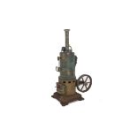 A Large Vertical Stationary Steam Engine by Schönner or similar, overall height 15” including