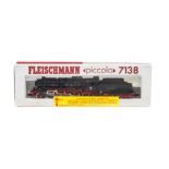Fleischmann Piccolo N Gauge 7138 2-8-1 DB black Locomotive and tender, No 39 158, in original box,