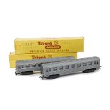 A pair of Tri-ang TT Gauge Continental CT580 Stainless Steel Passenger Coaches, in original boxes,