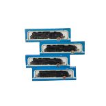 Airfix 00 Gauge Locomotives and Tenders, four 54123-9 BR black 0-6-0 4F Fowler Locomotive and