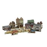 Large collection of N Gauge Buildings, including Shops, Stations, Garage, Industrial Buildings and