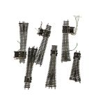 Large quantity of Peco N Gauge track and points, 23 points many with motors and several lengths of