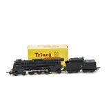 Tri-ang TT Gauge Continental CT591 black 4-6-2 Pacific Locomotive and Tender, locomotive unboxed,