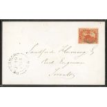 Canada 1852-57 Handmade Wove Paper, Imperforate 3d. deep red with good to large margins, centrally