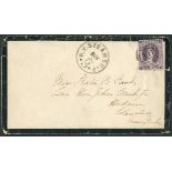 Bahamas Covers and Cancellations 1872 mourning envelope (edge faults) to New York,