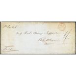 Antigua Early Letters and Handstamps 1861 (27 Mar.) entire letter (212x90mm.) "Pr Packet" to Whiteh