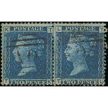 Bahamas Great Britain used in Bahamas 2d. blue Plate 7 horizontal pair, TK-TL,