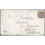 Bahamas Great Britain used in Bahamas 1859 (22 Dec.) envelope (tear at left) to Scotland,